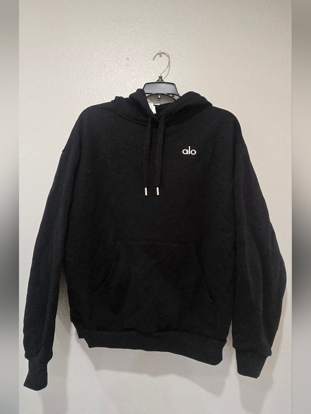 ALO Yoga Black Hoodie with White 'alo' Logo